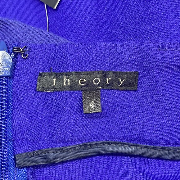 NWT THEORY Women Nolette Pleated Skirt Sz 4 Purple Office Career Casual 55-17 - Picture 9 of 9